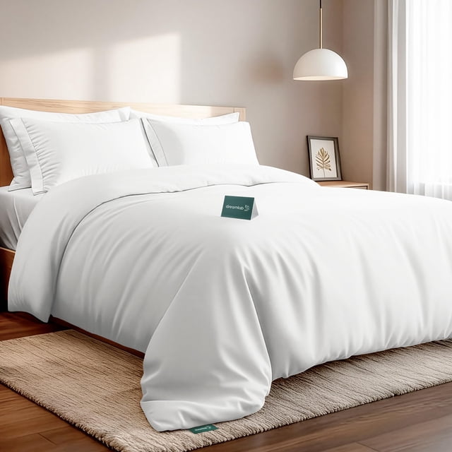 Dreamlab Juego de Funda para Edredón de 2 Piezas | Tela Ultra Suave Premier 1800 de Doble Cepillado | Cubierta de Duvet y 2 Fundas para Almohada | King Size (264cm x 228cm), Col Dreamlab NA