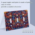 thumbnail image 3 of Yayeee Toggle Light Switch Wall Plate 2-Gang 4.56"x4.48" Decorative Outlet Cover, Red Geometric Eagle, 3 of 7