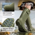 thumbnail image 3 of HISEA Women's Slim Calf Waterproof Tall Rain Boots, Anti-Slip PVC Rubber Boots with Comfortable Insole for Outdoor Work & Walking，Green，Size 8, 3 of 7