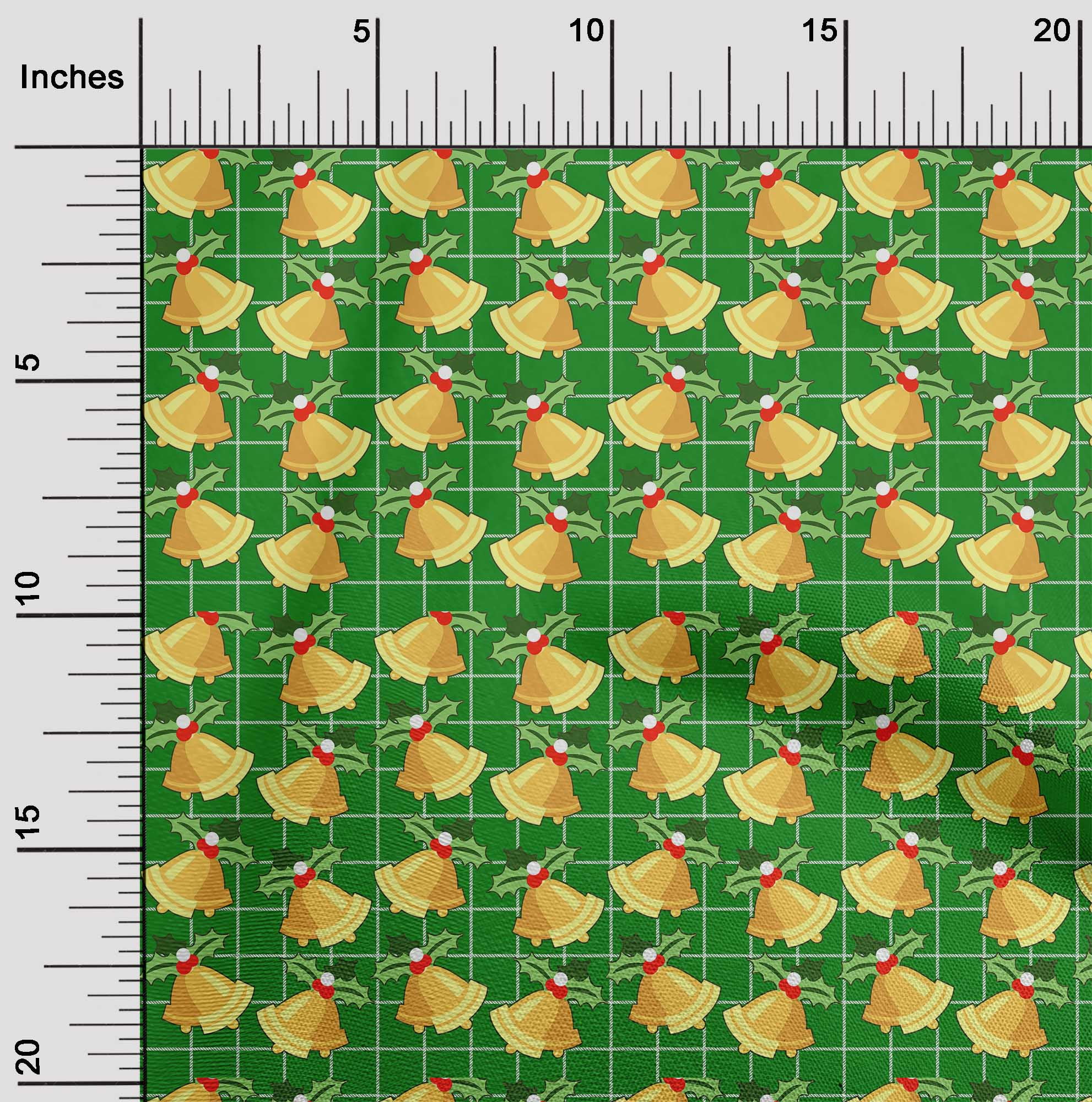 oneOone Polyester Spandex Green Fabric Merry Christmas Sewing Craft Projects Fabric Prints By Yard 56 Inch Wide-01Q