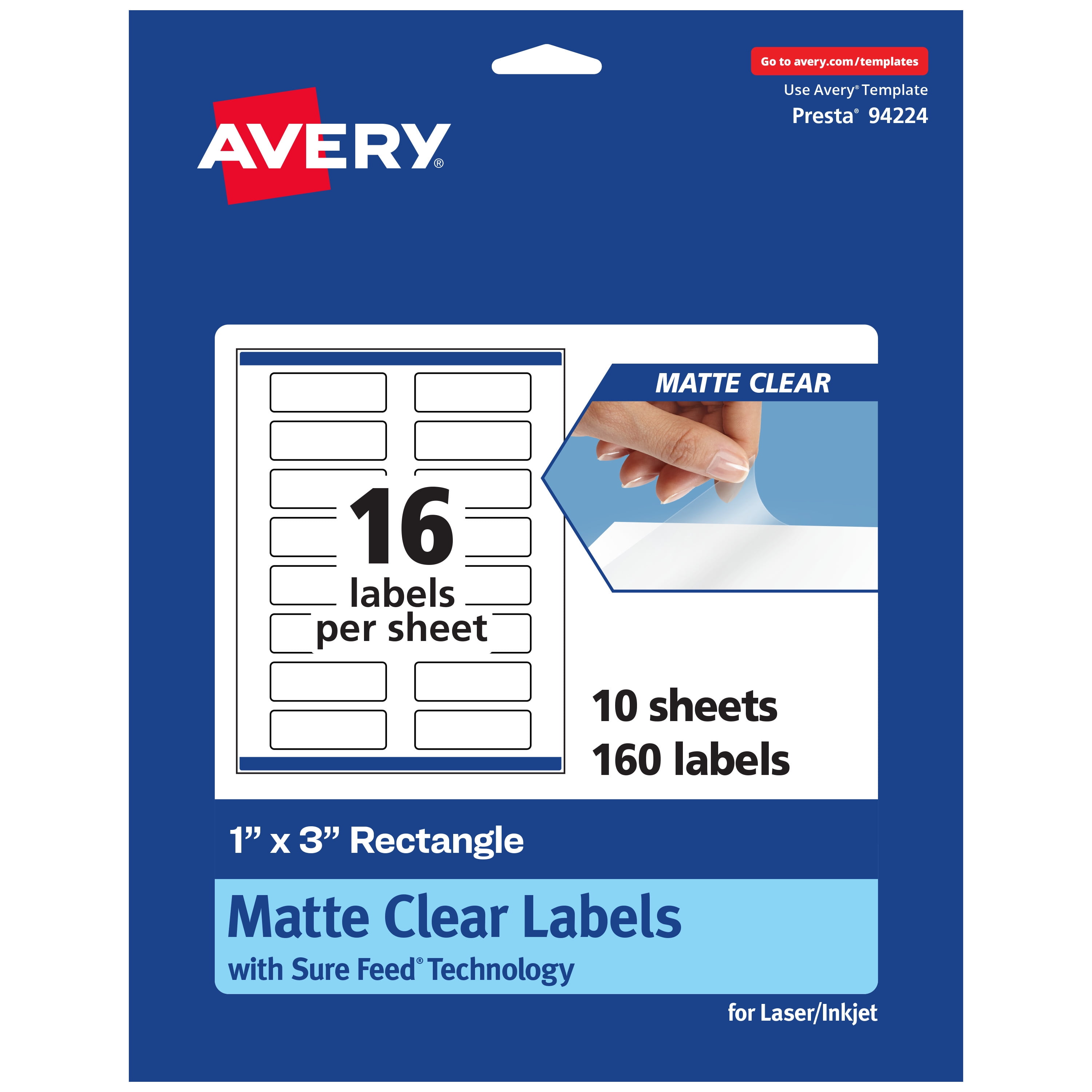 Avery Zweckform C6081-10 Hochglanz-Etiketten, 88,9 X 63,5 Mm