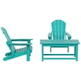 thumbnail image 5 of Polytrends  Laguna Hdpe All Weather Outdoor Patio Foldable Adirondack Chairs Conversation Set (3-Piece Set) Turquoise, 5 of 5