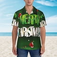 thumbnail image 2 of Fuzoiu Merry Christmas Print Hawaiian Shirt for Men, Summer Beach Casual Short Sleeve Button Down Shirts, Men’s Beach Summer Shirts with Pocket,Large, 2 of 7