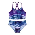 thumbnail image 4 of iEFiEL Little Girls Swimwear Tropical Holiday Bathing Suit Flounce Top with Briefs Set Purple&Green 3XL, 4 of 7