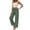 Green, variant on Capris Pants for Women Cut Out Summer Casual Loose Flowy High Waisted Smocked Palazzo 2026 Lounge Beach Cropped Trousers