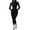 Black, variant on Women's Cuddly Winter Long Sleeve Turtleneck Jumpsuit with Zip Seamless Lined Bodysuit Romper