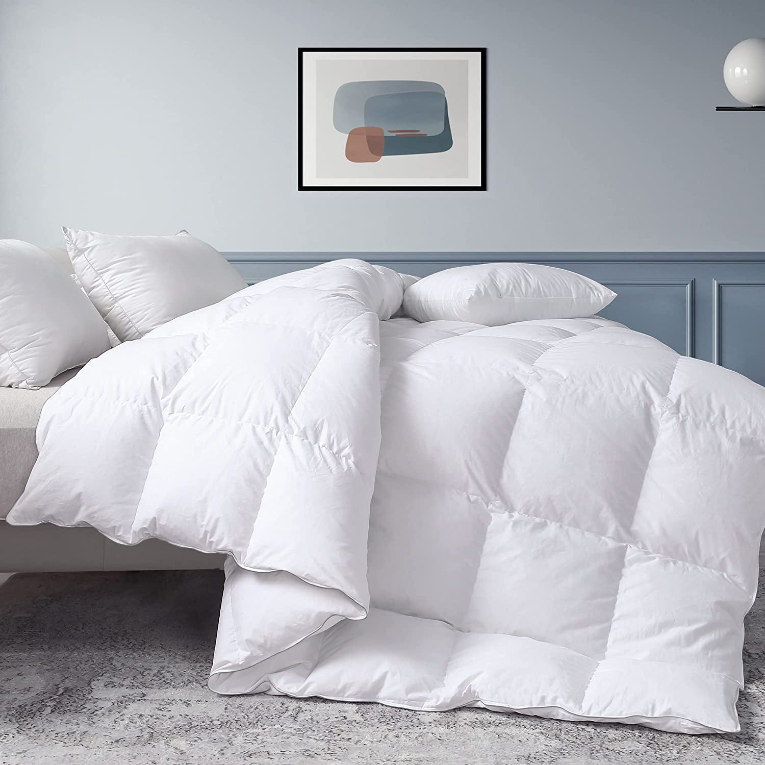 HANTU Duvet Insert,Goose Down Comforter Cal King Size,100 Cotton Cover