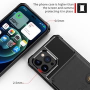 iPhone 14 Pro Max Wallet Case, Shockproof Rubber Card Holder Wallet PU Leather Back Phone Case Kickstand Protective Scratch Hybrid Bumper Shell for Apple iPhone 14 Pro Max 6.7 inch, Black