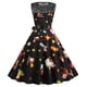 thumbnail image 4 of Mujeres Vintage Otoño Invierno sin mangas encaje costura Navidad cuello redondo 1950s ama de casa fiesta de noche vestido de graduación Fridja  hjkh405, 4 of 9