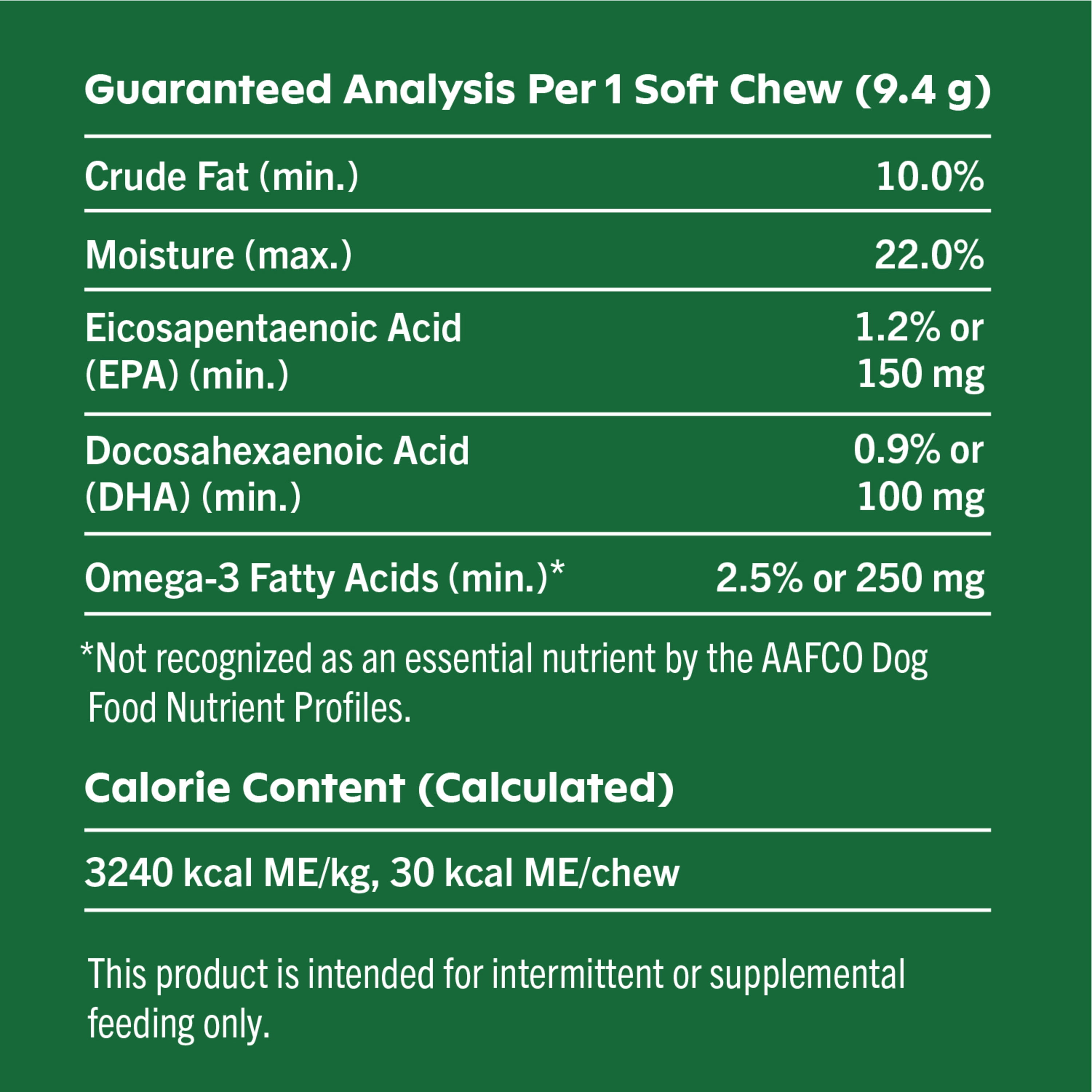 Greenies Skin & Coat Supplement Soft Chew for Dogs, Chicken Flavor, 40 Count
