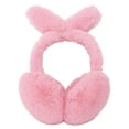 thumbnail image 1 of Kids Bunny Earmuffs Cute Plush Winter Ear Warmers, Pink, 1 of 4