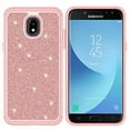 thumbnail image 2 of Cute Glitter Phone Case for Samsung Galaxy J3 (2018),Galaxy J3 Achieve/J3 Star Case,Express Prime 3/SM-J337A Bling Shock Proof [Screen Protector] Silicone Cover for&nbsp;Girls Women - Rose Gold, 2 of 4