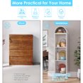 thumbnail image 4 of Gaeanet 4-Tier Arched Storage Bookcase, Metal Arch Bookshelf with 2 Shelves,Open Display Shelves for Living Room,Entryway,Bathroom,White,Assembly Require,15.35"D x 16.26"W x 63"H, 4 of 7