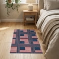 thumbnail image 3 of ODIKA Front Border Patriotic Striped Vintage Stars Generic Door Interlocking Stain Resistant Thin Throw for Entryway, Kitchen, Laundry Room, 3 of 7