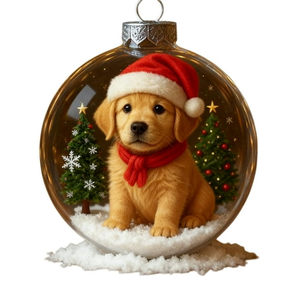 BAOPAI Dog Crystal Ball Pet Memorial Keepsake Handmade Craft for Home Decor Christmas Gift Pet Lover Present