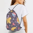 thumbnail image 6 of XMXT Unisex Drawstring Backpack for Women Men, Cartoon Stars and Moon Waterproof Gym Bag String Bags for Shopping Sport Travel, m, 6 of 8