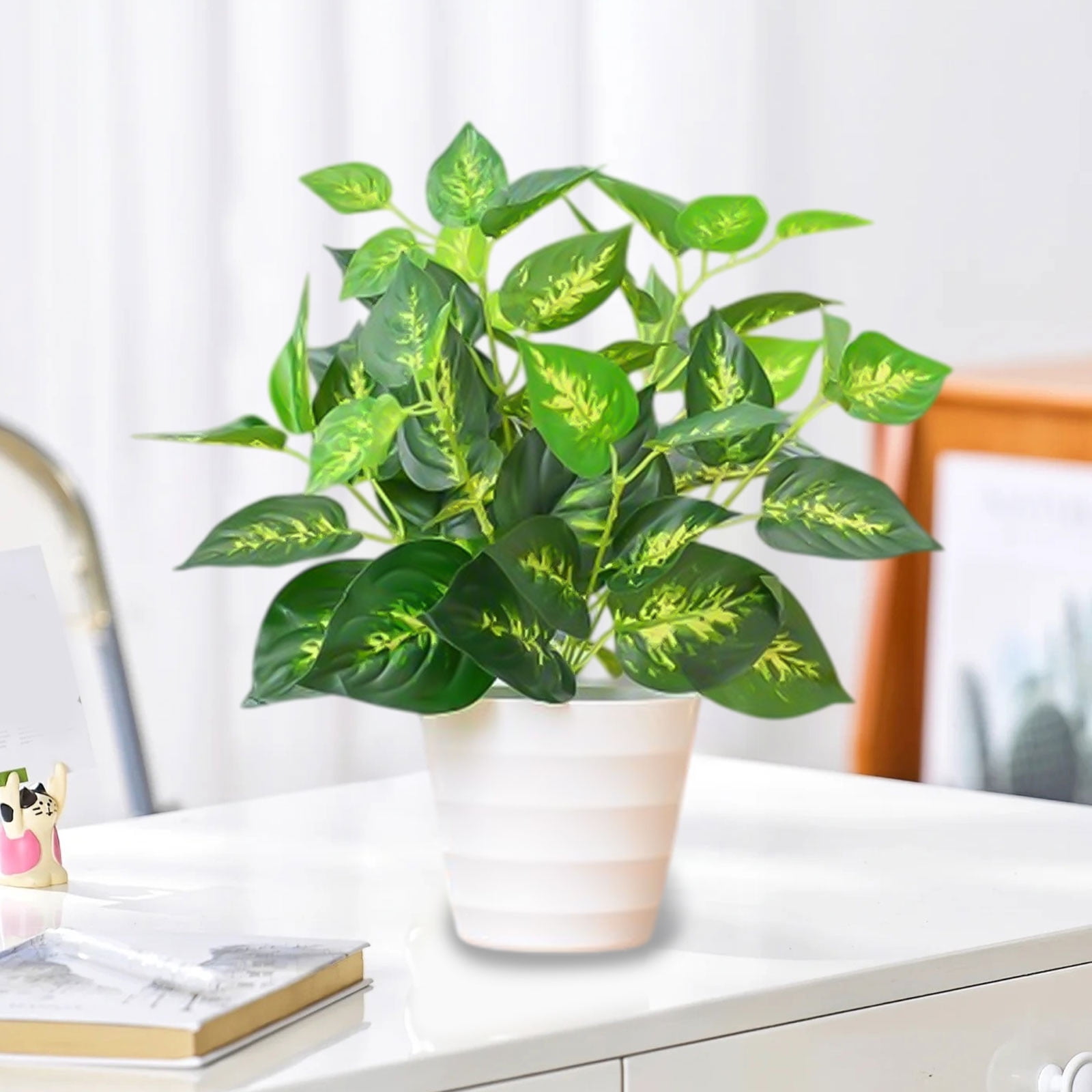 Plante Artificielle Monstera - 3 Pots - Décoration Intérieur/Extérieur - Plastique Réaliste - Ne Requiert Pas D'Entretien