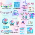 thumbnail image 5 of Mermaid Birthday Party Supplies, 202pcs Mermaid Birthday Decorations & Tableware Set - Mermaid Balloons Banners&nbsp;Plates Cups Napkins Tablecloth, 5 of 7