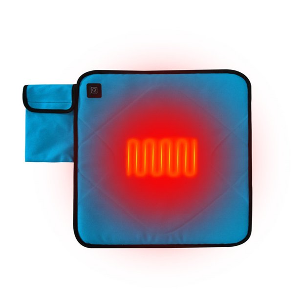 Asiento con cojín calefactable, temperatura de 3 velocidades para invierno, interior, exterior, azul Cojín calefactable para silla de camping