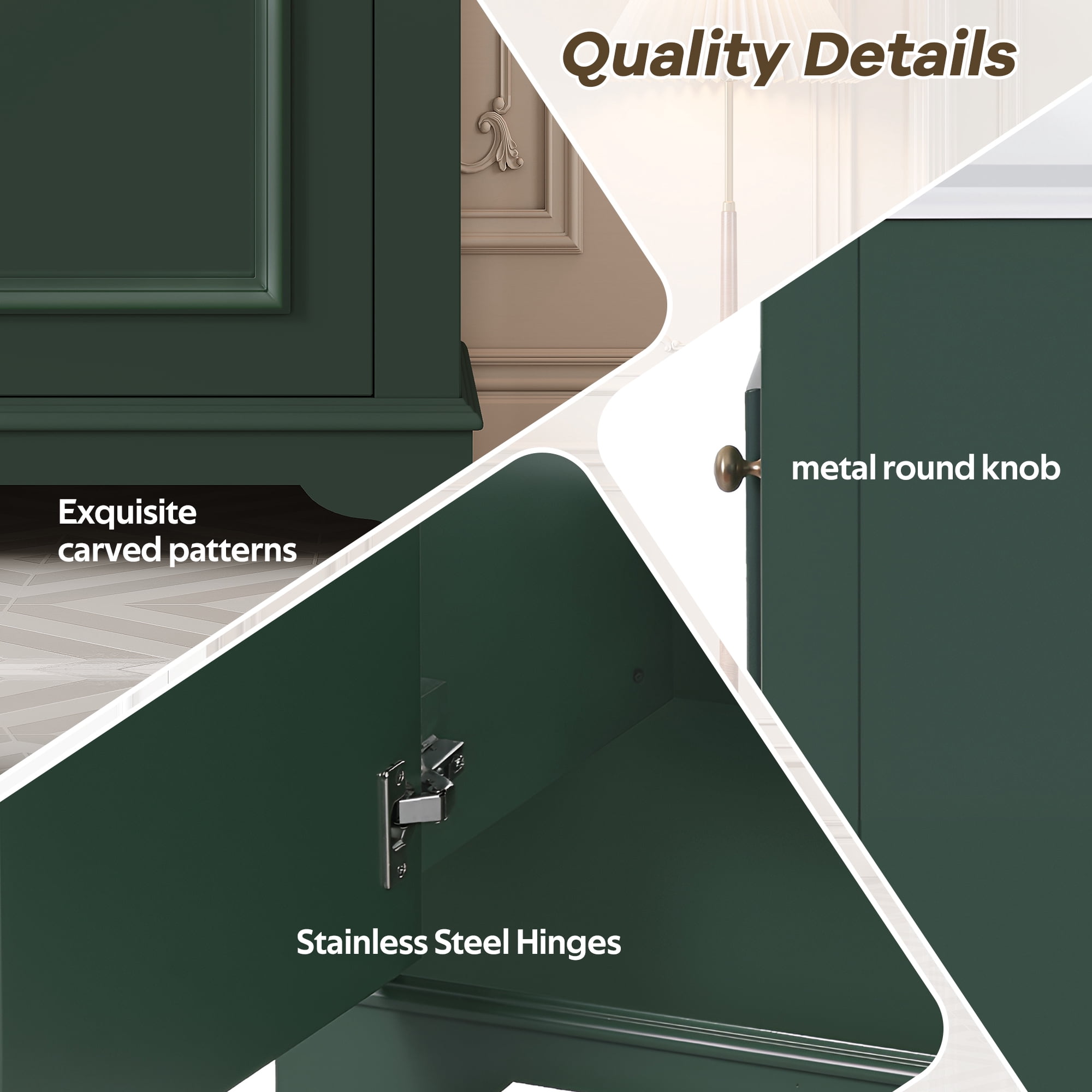 Euroco 20-inch Bathroom Vanity with Ceramic Sink, Freetanding Single Vanity Set with Soft Closing Door, adjustable shelf, Modern Style, Green.