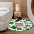 thumbnail image 2 of Round Rug 3.3Ft Washable Non-Slip, Pink St. Patrick's Day Circle Area Rugs for Living Room Bedroom, Green Shamrock Leaves Blue Cloud Indoor Floor Mats Carpet Runner for Home Decor Aesthetic, 2 of 8