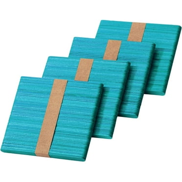 CraftySticks- 100 Pack 4.5 Inch Blue Popsicle Sticks for Crafts ...