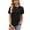 Black, variant on FJUCHAI Women's Short Sleeve T Shirts Summer Lace Loose Tee Cotton Casual Tops Womens Crewneck Tee Shirts S-XXL