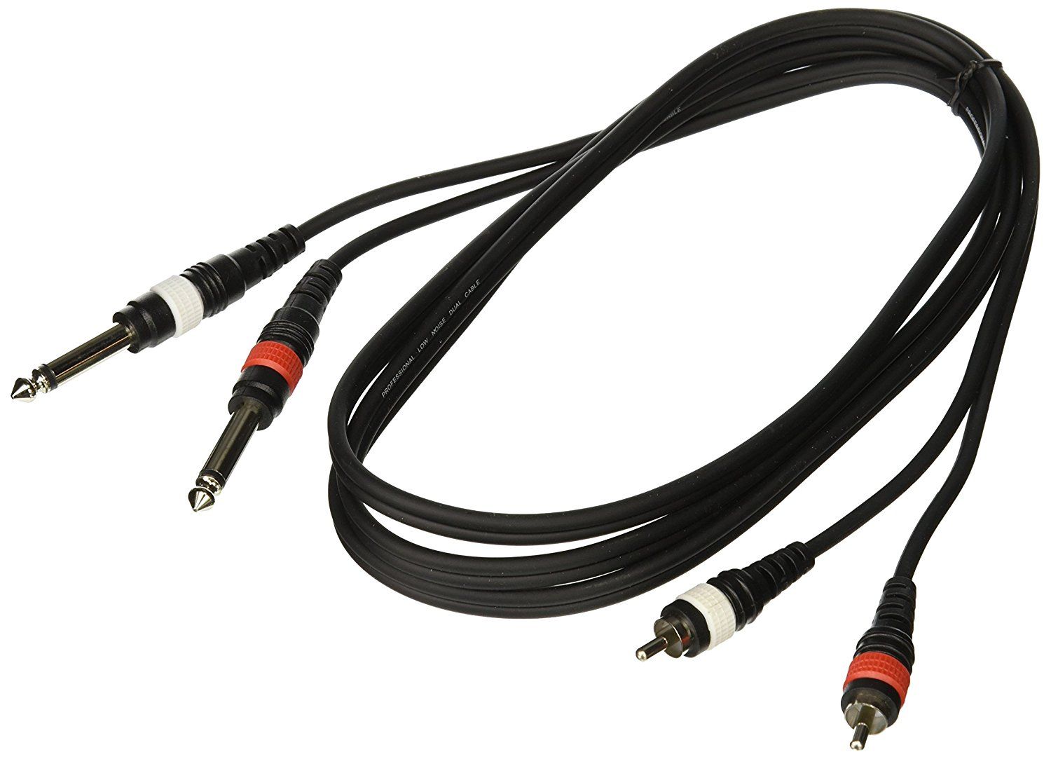 Mr. Dj CDQR6 6-Feet 1/4-Inch Dual Mono to Dual RCA Male Speaker Cable - image 1 of 1