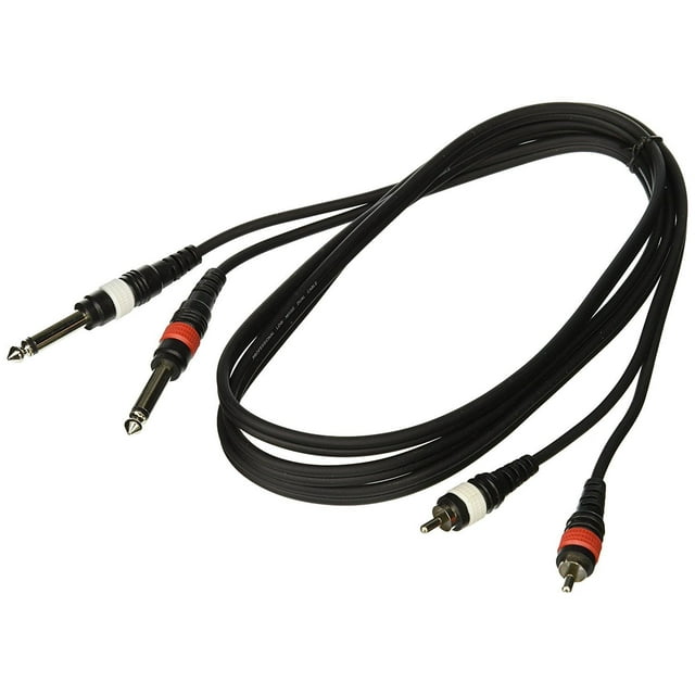 Mr. Dj CDQR6 6-Feet 1/4-Inch Dual Mono to Dual RCA Male Speaker Cable