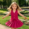 thumbnail image 3 of Shachafan Girls Summer Outfits Two Piece Vest Top Pleated Skirt Fashionable Toddler Kids Ensemble Girl Fashion, 3 of 3