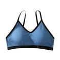 thumbnail image 1 of B91xZ Women's Full Figure Sports Bra Bounce Control Wirefree Bra Plus Size Support Workout Bra,Blue One Size, 1 of 3