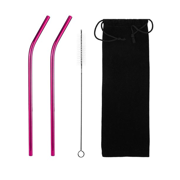Tmvgtek 4 Pajitas Reutilizables Para Beber, Juego De Cepillos, Suministros Para Bebidas (Doblado Rosa) Tmvgtek suministros de cocina