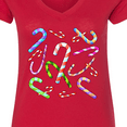 thumbnail image 4 of Inktastic Candy Cane Party Women's V-Neck T-Shirt, 4 of 5