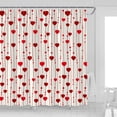 thumbnail image 2 of Red Heart Shower Curtain Striped Polka Dot Valentine''s Day Love Romantic Lover Couple Wedding Woman Girls Fabric Bathroom Decor Curtains with Hooks,35 x 70, 2 of 6
