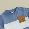 thumbnail image 5 of Bagilaanoe 2pcs Toddler Baby Boy Shorts Set Short Sleeve Contrast Color T Shirt Tops + Shorts 3M 6M 12M 18M 24M 3T Kids Casual Summer Clothes, 5 of 8