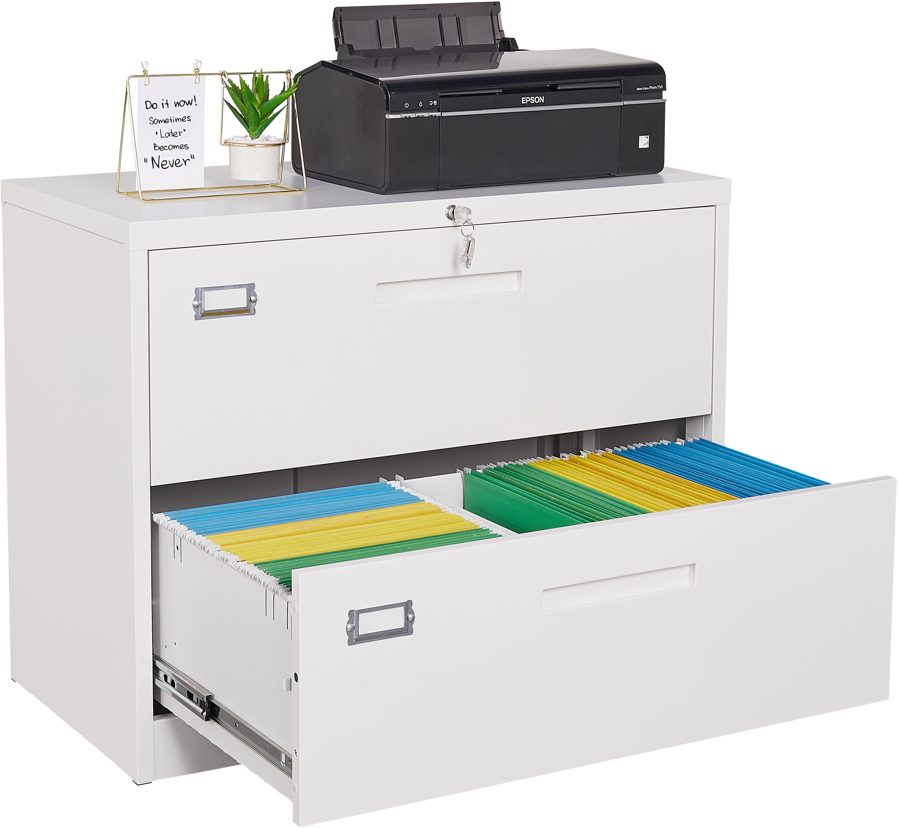STANI Lateral File with Lock, 2 Drawer Large Metal Vertical