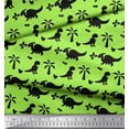 thumbnail image 2 of Soimoi Rayon Crepe Fabric Dot,Tree & Dinosaur Jungle Print Fabric by the Yard 46 Inch Wide, 2 of 3