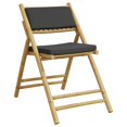 thumbnail image 3 of vidaXL Ensemble Bistro Pliant 3 Pcs avec Coussins Bambou, 3 of 5