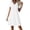 White, variant on Horkkom A Line Dresses for Women V Neck Short Sleeve Zipper Mini Dresses Casual Beach Vacation Sundresses L
