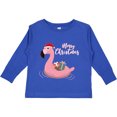 thumbnail image 3 of Inktastic Flamingo Merry Christmas Boys or Girls Long Sleeve Toddler T-Shirt, 3 of 5