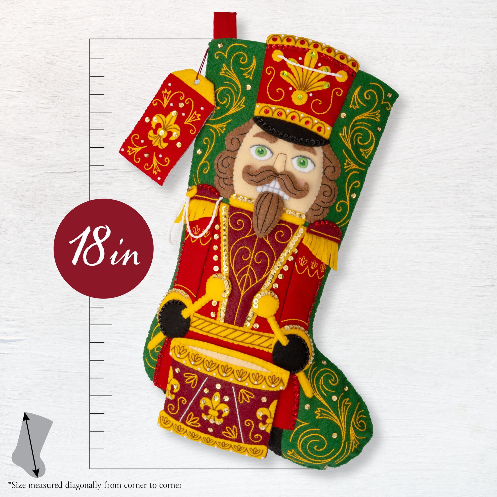 Bucilla Felt Stocking Kit, Nutcracker Noel, 18 in, Multicolor, Felt