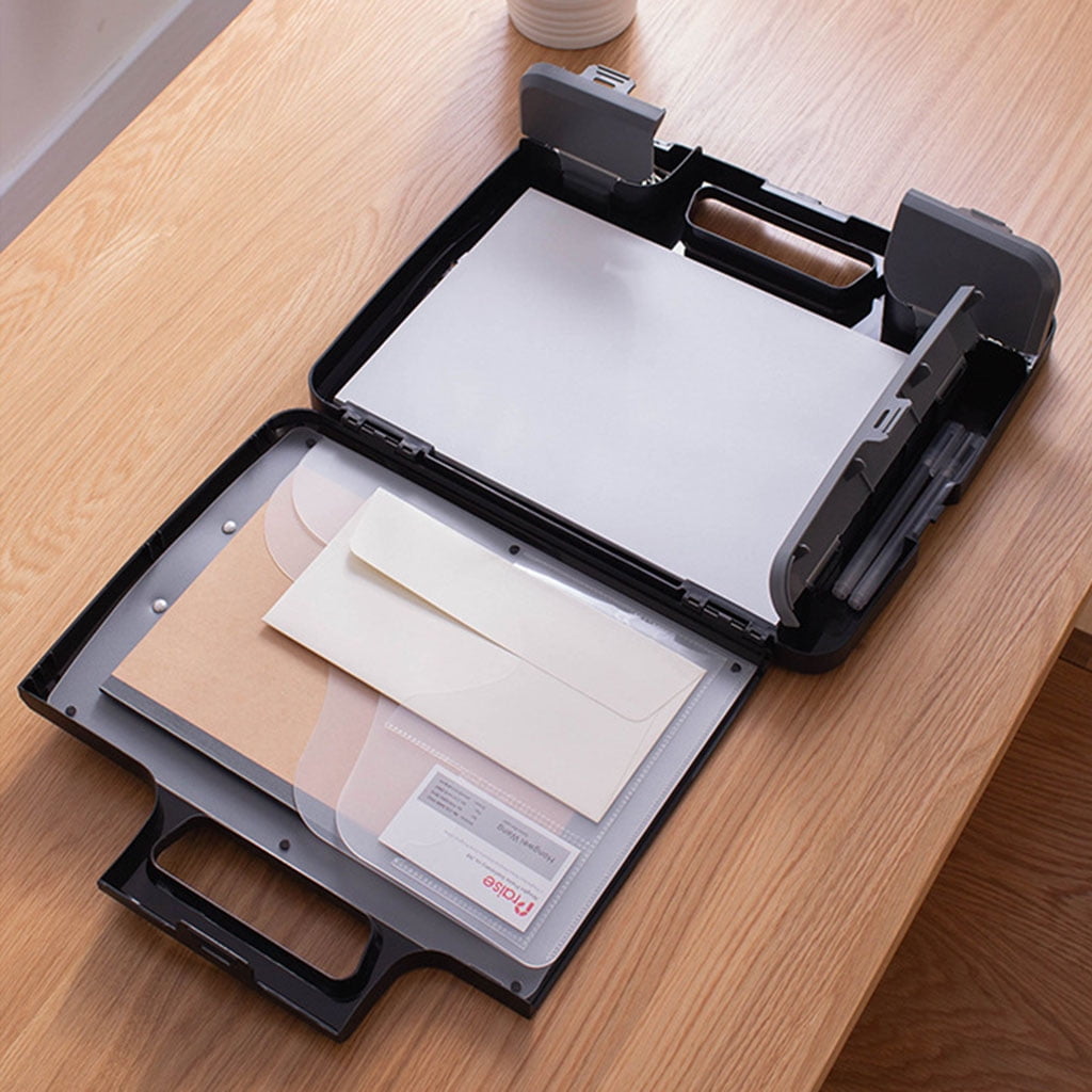 Clipboard with Document Storage Case Calculator File Organiser with Clipboard Writing Board For Office School Travel
