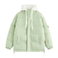 thumbnail image 1 of Styesk Jackets for Men Zipper Up Warm Jackets Outdoor Plus Size Work Coats Hooded Color Block Puffer Jacket Casual Comfy Wind Breaker Jackets with Pockets, 1 of 8