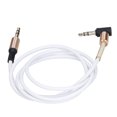 thumbnail image 1 of Metal 3,5 mm macho a macho codo estéreo auriculares coche cable de extensión de audio auxiliar 1 m/3,3 pies blanco, 1 of 14