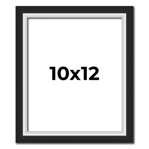 10x12 Frame Black & Silver Solid Wood Picture Frame Width 1.25 Inches | Interior Depth 0.75 Inches