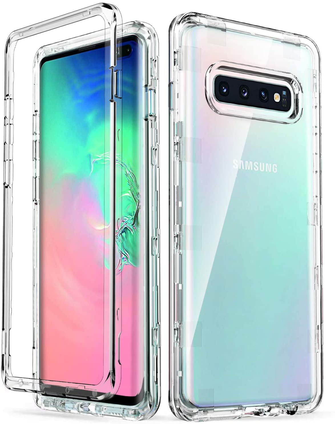 Galaxy S10+ Plus Case, Heavy Duty Shockproof Rugged Drop Case Transparent Cover for Samsung S10+ Plus 6.4 inch, Crystal Clear -