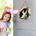 thumbnail image 4 of 30x30cm Rustic Wooden Easter Bunny Rabbit Hole Door Sign - Festive Easter Decor, 4 of 5