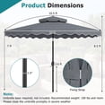 thumbnail image 3 of Gymax 10 FT Patio Umbrella w/Push Button Tilt & Crank 2-Tier Vented Top 8 Metal Ribs Gray, 3 of 10