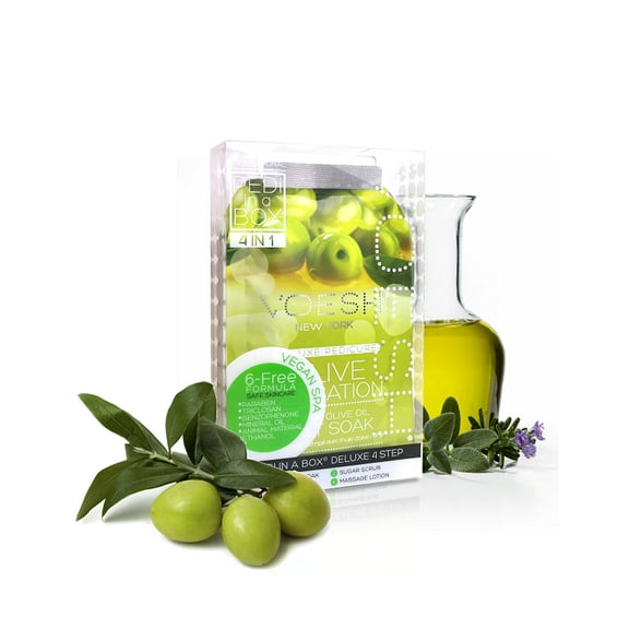 Voesh Pedi In A Box Kit: Olive Sensation Pedicure Treatment (3-Pack)