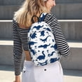 thumbnail image 5 of Lsque Cute Cartoon Dinosaurs Pattern Canvas Daypack, Durable Backpack, High-quality Versatile Backpack,Vintage Compact Backpack-Medium, 5 of 6